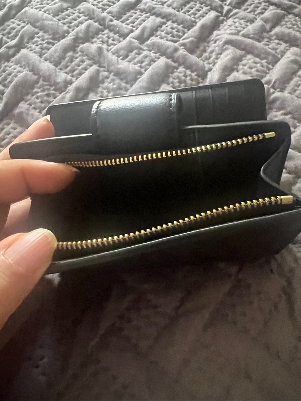 Coach Brown/Black Signature Canvas Snap Wallet with Gold Logo - Picture 4 of 6
